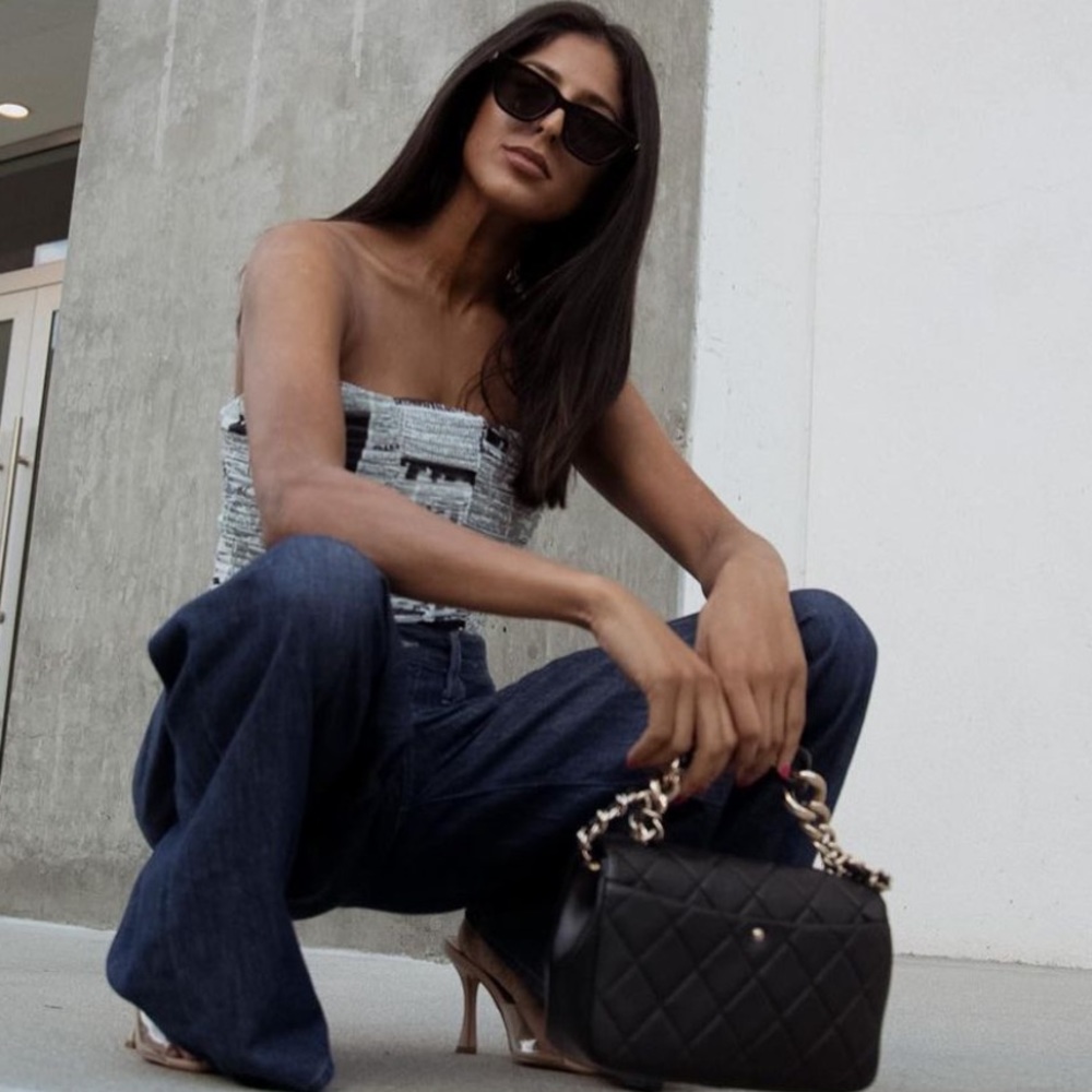 ZARA Newspaper Print Crop Top